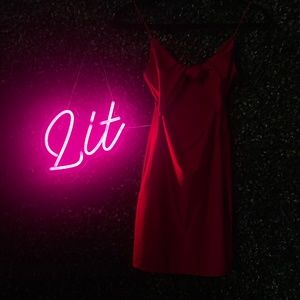 Red mini dress with tied cutout